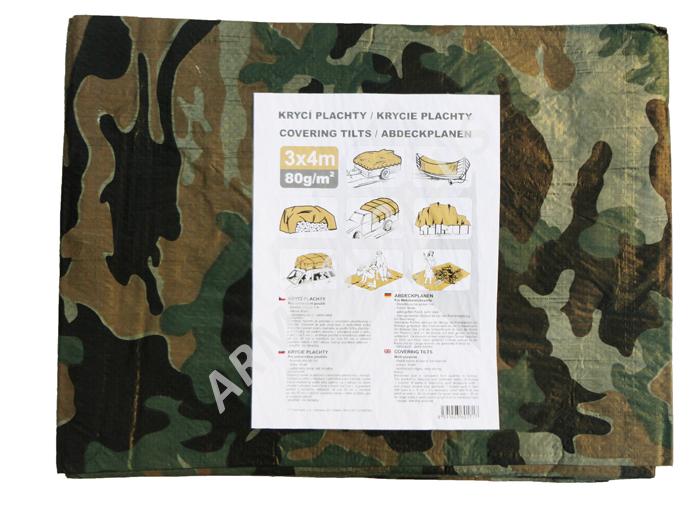 Krycí plachta multifunkční 2x3m woodland