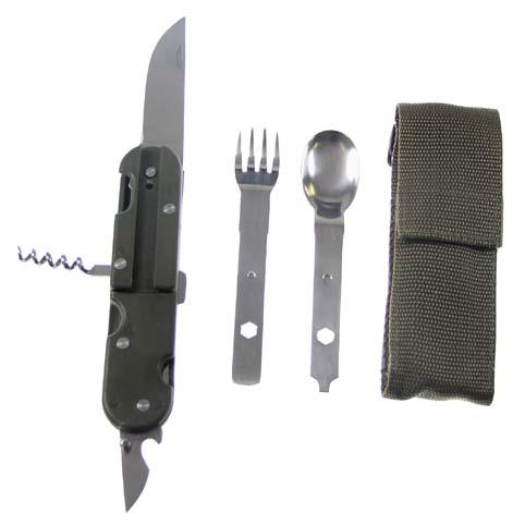 Příbor BW (Bundeswehr) skládací plast oliv