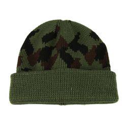 Čepice kulich zimní digital woodland s ohrnutím