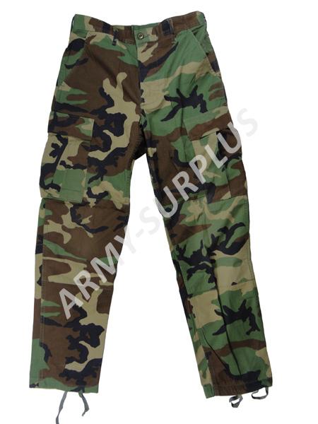 Kalhoty US BDU ripstop woodland original použité