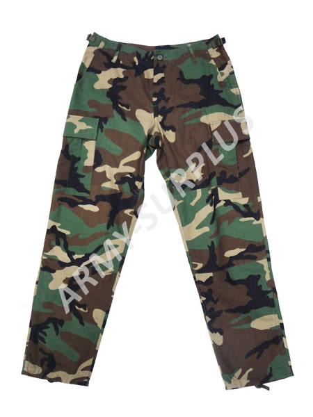 Kalhoty US BDU woodland ripstop Teesar