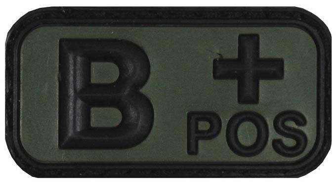 Označení krevní skupiny B+ positive 3D PVC oliv