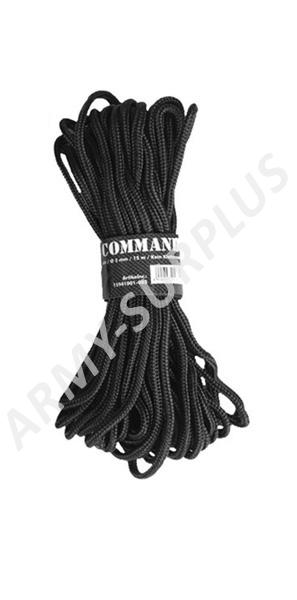 Šňůra commando 5mm černá 15m
