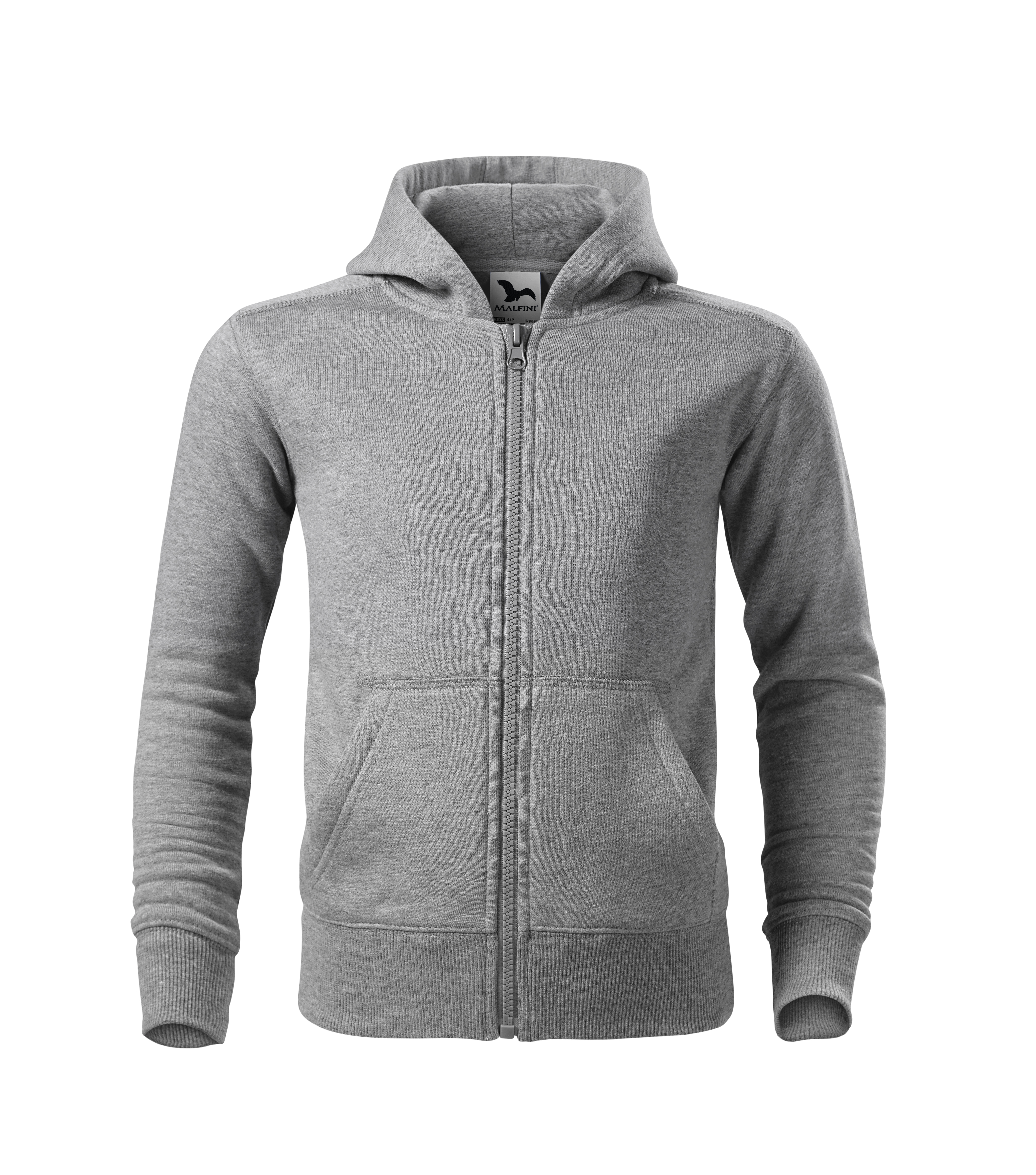 Mikina dětská TRENDY ZIPPER tmavě šedý melír