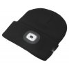 Čepice zimní kulich BLACK s LED svítilnou USB nabíjení Cattara