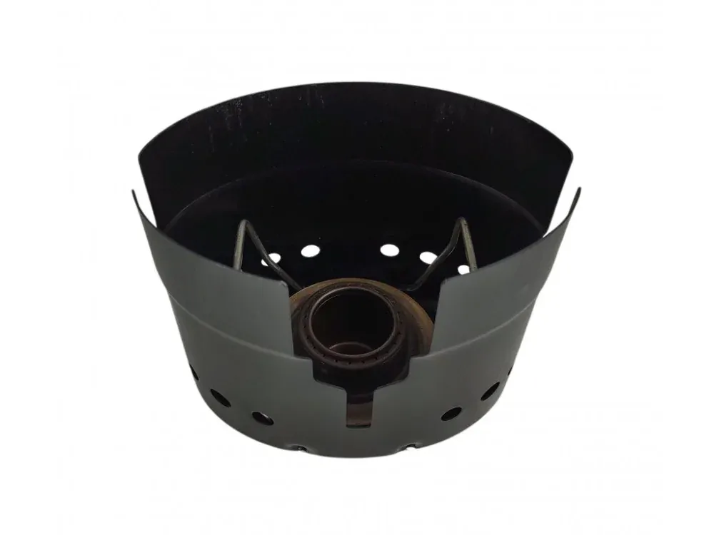 Vařič Švédsko lihový 3dílný se závětřím a s láhví na líh originál 