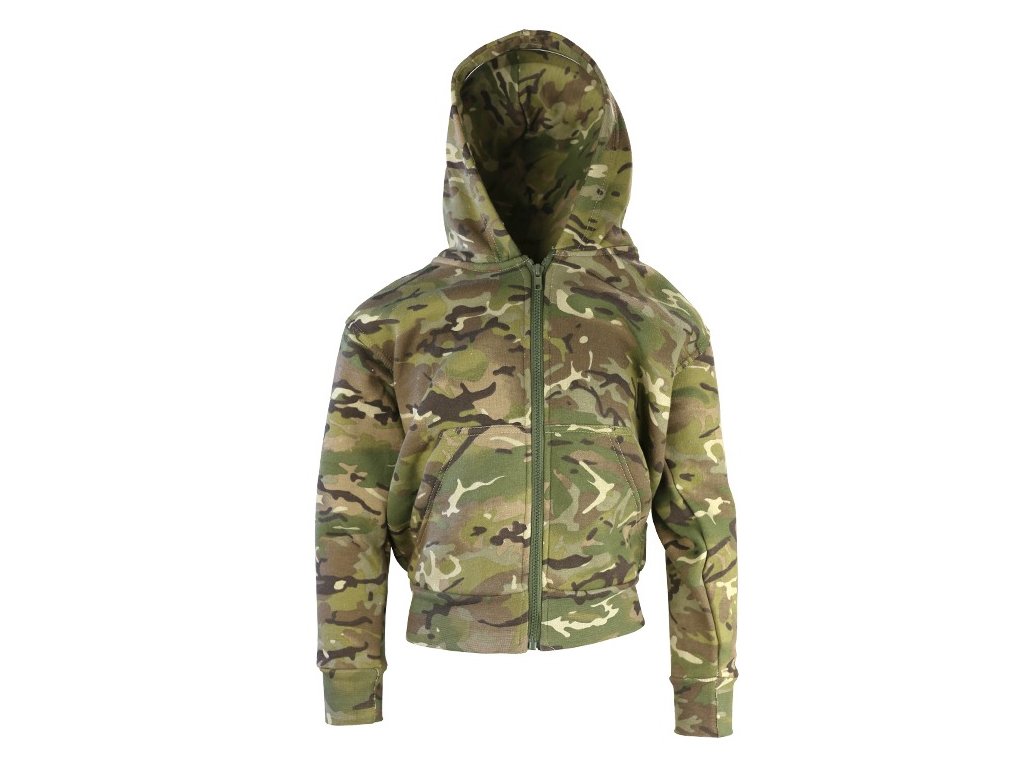 Mikina dětská fleece s kapucí BTP multicamo Velká Británie Kombat