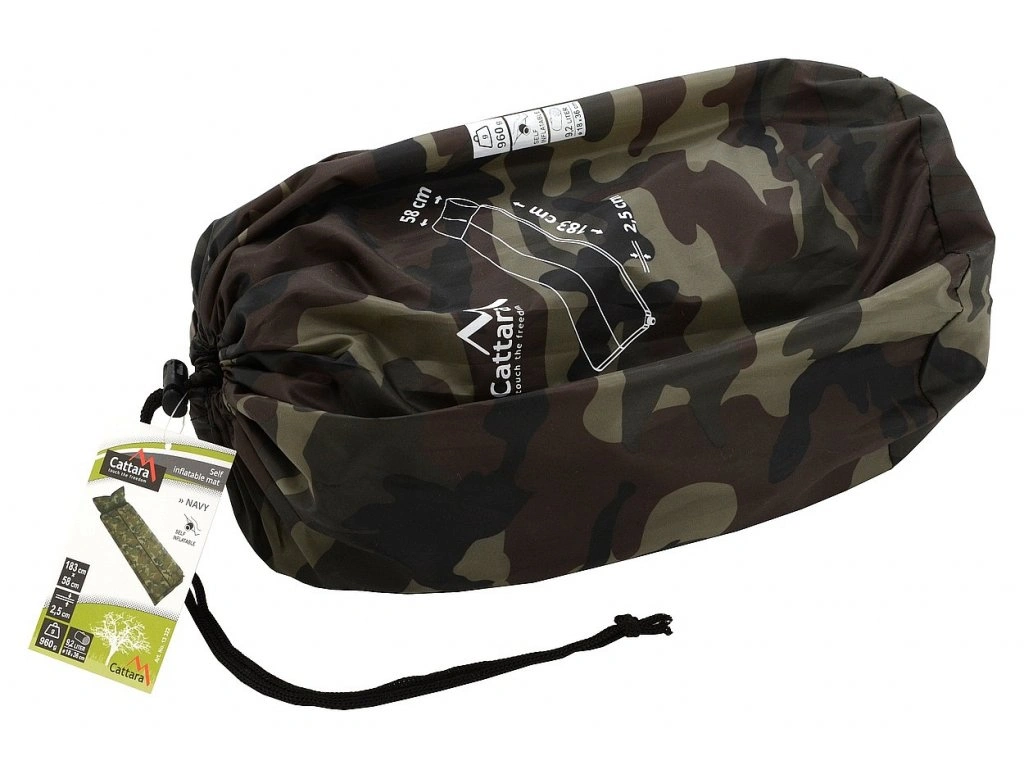 Karimatka NAVY samonafukovací s polštářem woodland Cattara