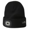 Čepice zimní kulich BLACK s LED svítilnou USB nabíjení Cattara