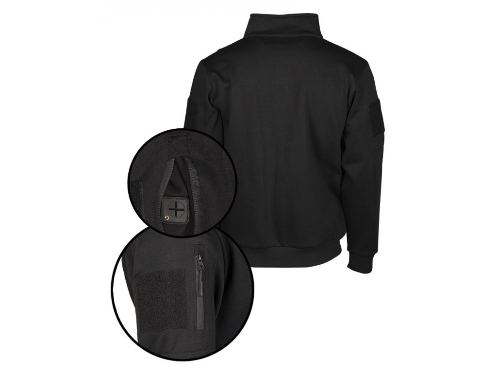 Mikina taktická se zipem Mil-Tec® Black