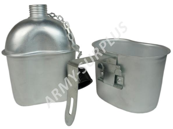 Polní láhev (čutora) US hliník s obalem a pitítko repro M1910