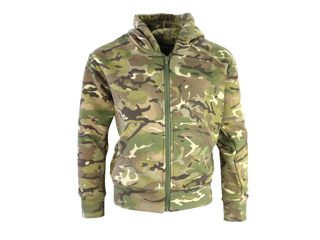 Mikina dětská fleece s kapucí BTP multicamo Velká Británie Kombat