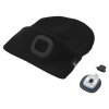 Čepice zimní kulich BLACK s LED svítilnou USB nabíjení Cattara