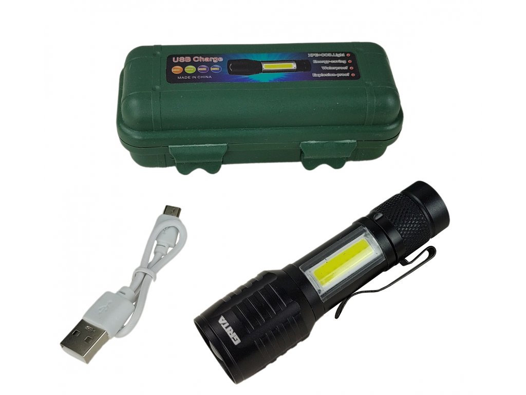 Svítilna kapesní LED ZOOM nabíjecí NAKIDA