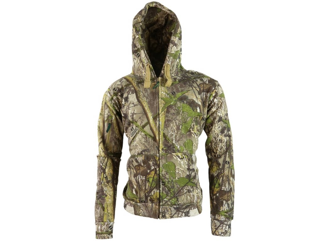 Mikina s kapucí na zip English Hedgerow® lesní maskování Kombat® Tactical