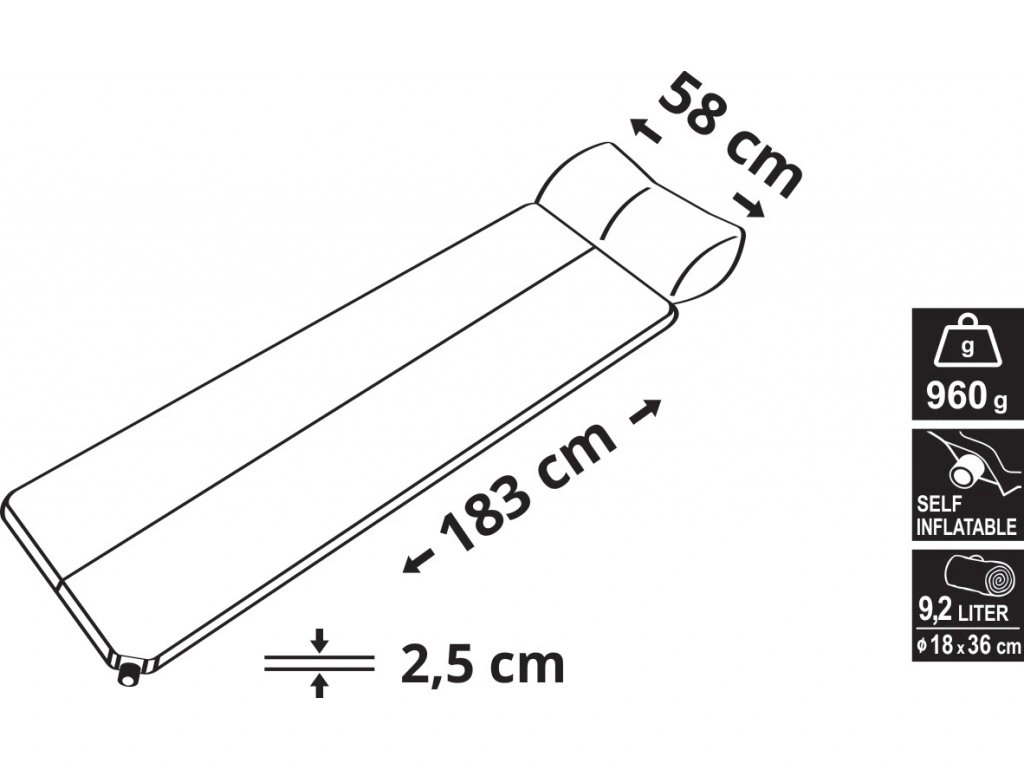 Karimatka NAVY samonafukovací s polštářem woodland Cattara