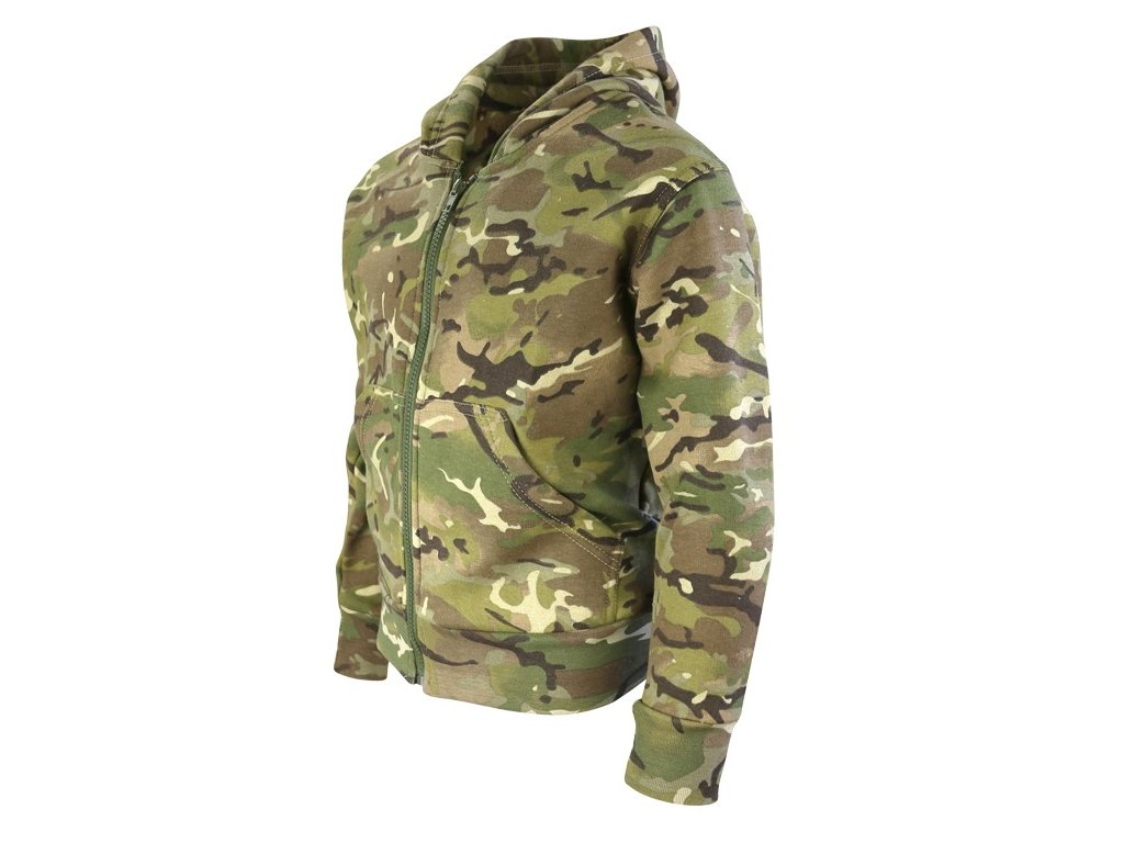 Mikina dětská fleece s kapucí BTP multicamo Velká Británie Kombat