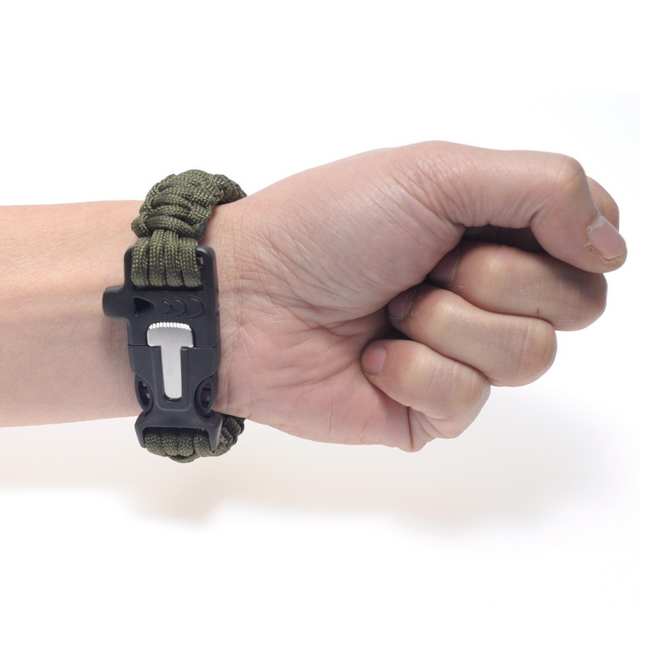 Náramek PARACORD 4v1 oliv zelená