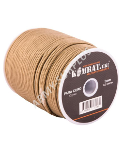 Šňůra (padáková) paracord coyote 3mm 100m Velká Británie Kombat
